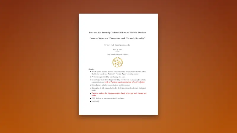Security Vulnerabilities of Mobile Devices — PDF cover