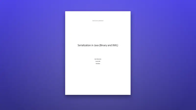 Serialization in Java (Binary and XML) — Free PDF — PDF cover