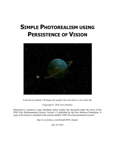 Simple Photorealism using persistence of vision — free PDF cover