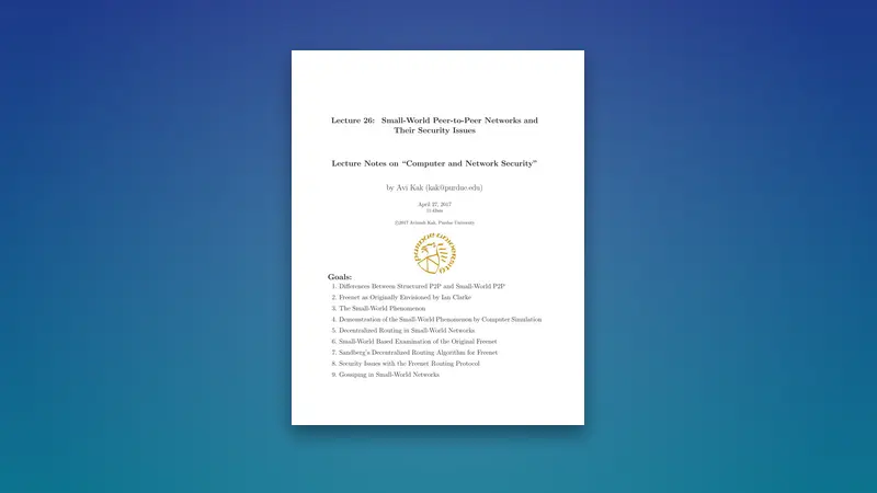 Small-World Peer-to-Peer Networks and Their Security Issues — Free PDF — PDF cover