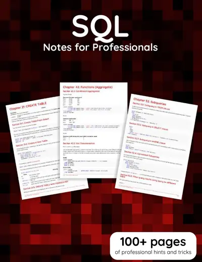 Cover of the SQL Notes for Professionals book PDF