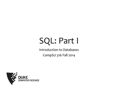 Cover of the SQL: Part I PDF