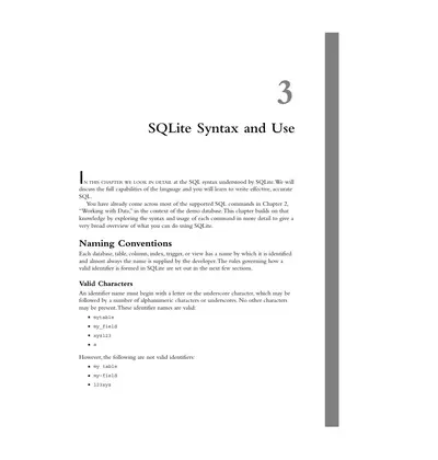 Cover of the SQLite Syntax and Use PDF