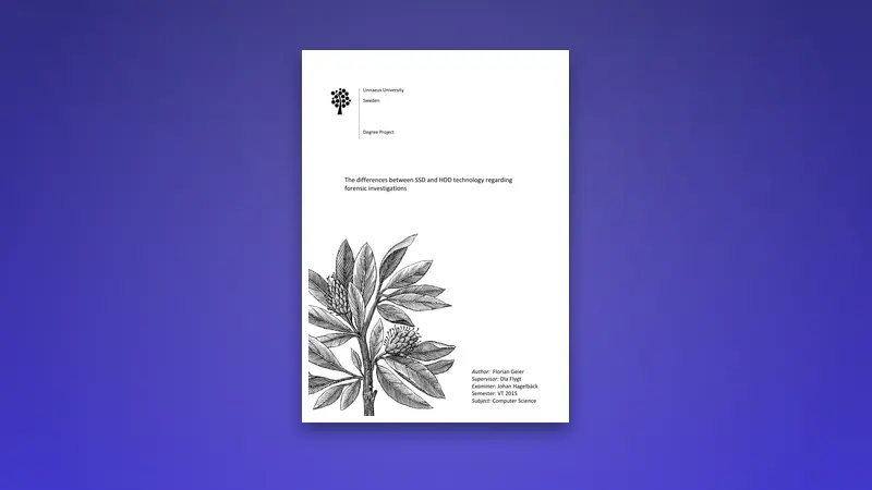 SSD and HDD Technology PDF: Forensics and Data Recovery Insights — PDF cover