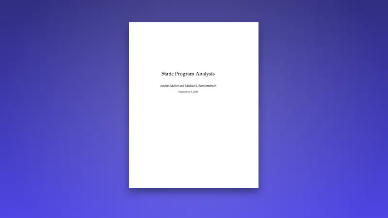 Static Program Analysis: Control Sensitivity — PDF cover