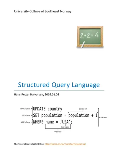 Cover of the Structured Query Language (SQL) PDF
