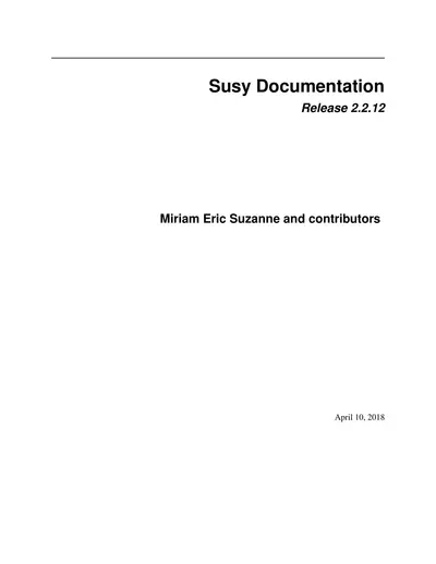 Susy Documentation — free PDF cover