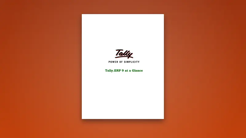 Tally.ERP 9 at a Glance PDF — Practical Accounting Guide — PDF cover