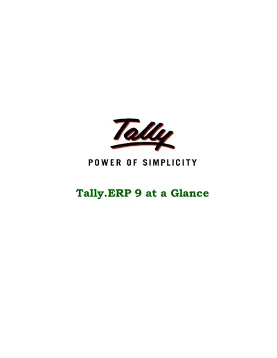 Cover of the Tally.ERP 9 at a Glance PDF