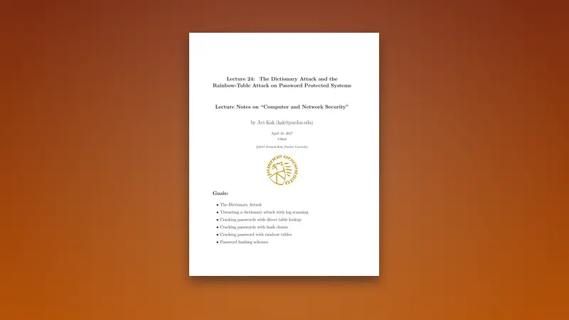 The Dictionary and the Rainbow-Table Attack — Free PDF — PDF cover