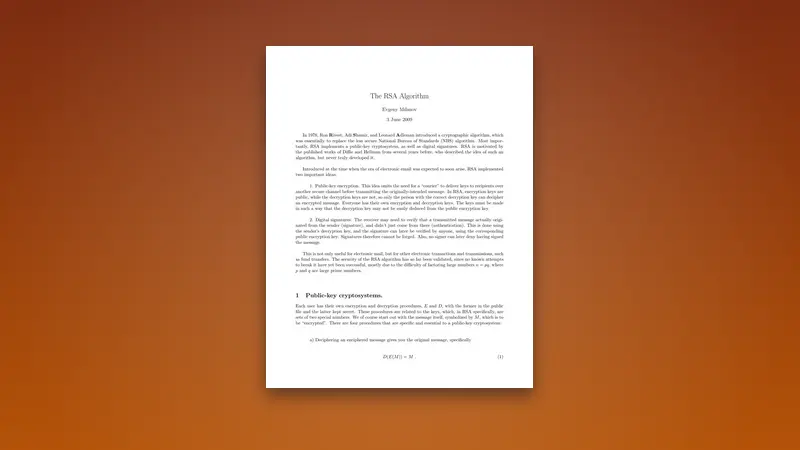 Understanding the RSA Algorithm for Secure Communications — Free PDF — PDF cover