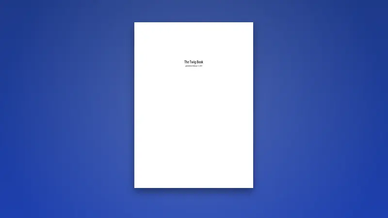 The Twig Book PDF — Functions, Filters & Templates — PDF cover