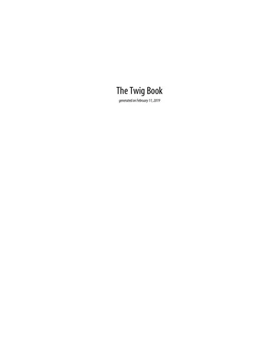 Cover of the The Twig Book PDF