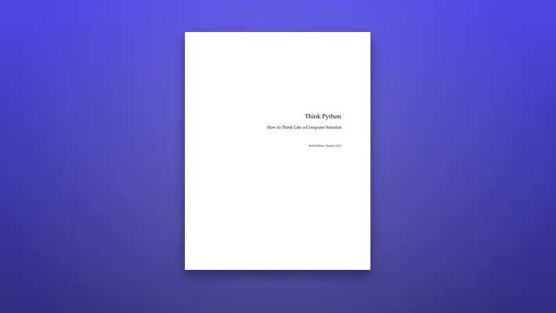 Think Python PDF: Master Programming Concepts Effectively — PDF cover