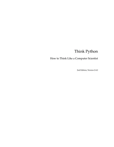 Cover of the Think Python PDF