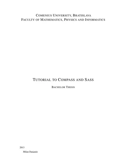 Cover of the Tutorial to Compass and Sass PDF