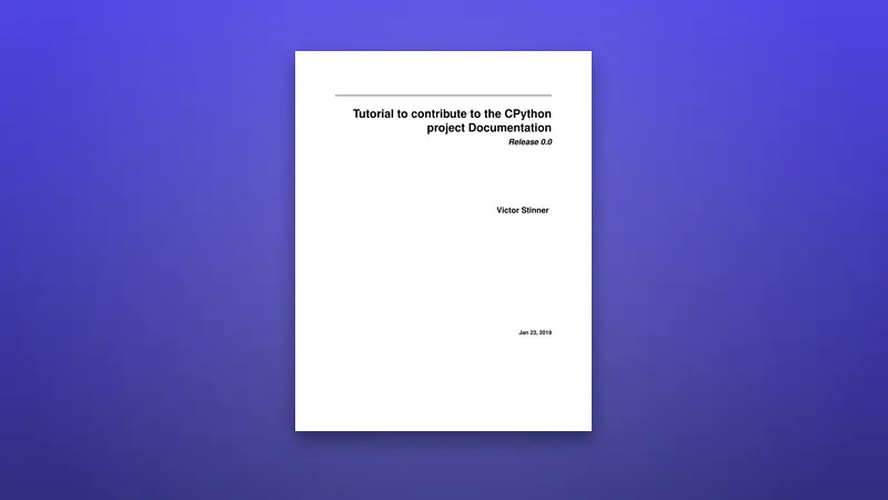 PDF Tutorial to contribute to the CPython project (Python) — PDF cover