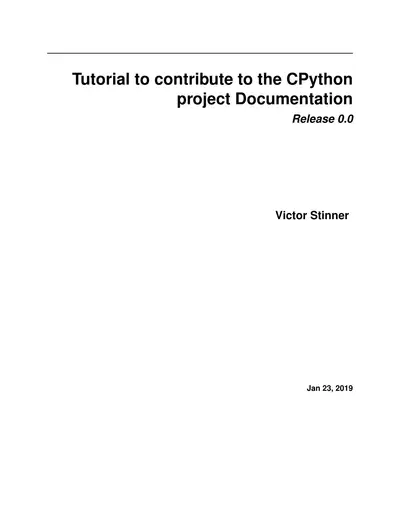 Cover of the Tutorial to contribute to the CPython project (Python) PDF