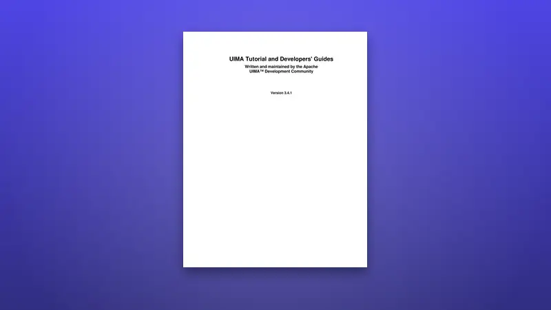UIMA Tutorial and Developers' Guides PDF: Complete Annotator Development — PDF cover