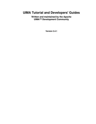 Cover of the UIMA Tutorial and Developers' Guides PDF