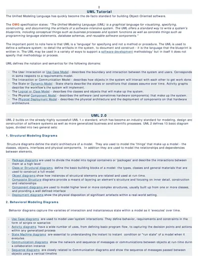 Cover of the UML Tutorial PDF