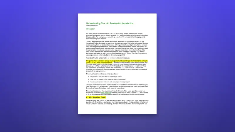 Understanding C++ PDF: An Accelerated Introduction — PDF cover