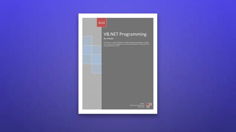 VB.NET Programming PDF: Complete Beginner's Guide to Coding — PDF cover