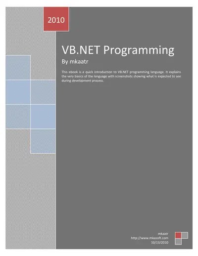 Cover of the VB.NET Programming PDF