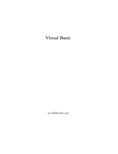 Cover of the Visual Basic PDF