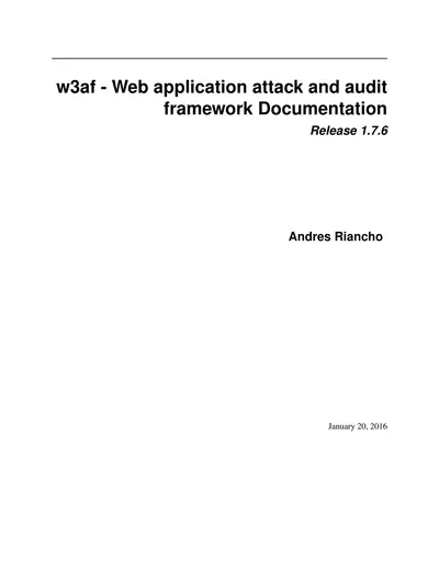 Cover of the Web application attack and audit framework - w3af PDF