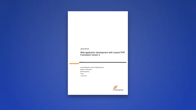 Web Application Development with Laravel PHP Framework — Free PDF — PDF cover