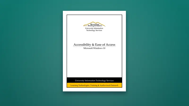 Windows 10 - Accessibility & Ease of Access — PDF cover