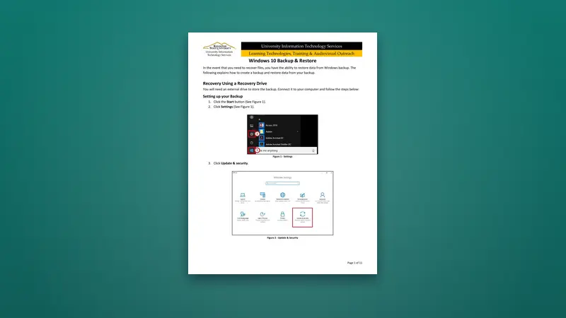 Windows 10 Backup and Restore PDF Guide — PDF cover