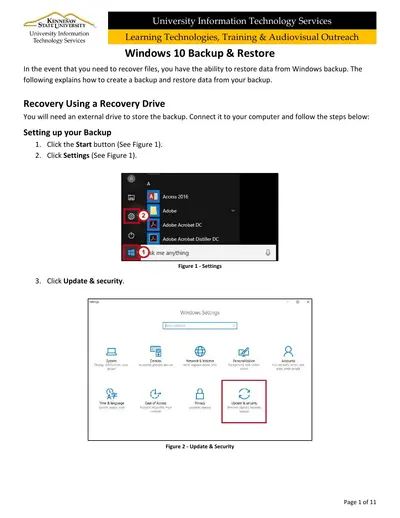 Windows 10 - Backup & Restore — free PDF cover