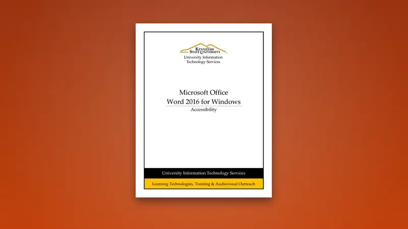 Word 2016 PDF: Accessibility Guide & Best Practices — PDF cover