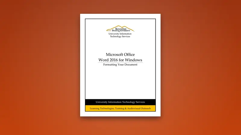 Word 2016 Formatting PDF Guide for Effective Document Design — PDF cover