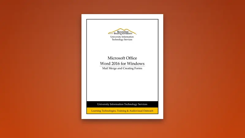 Word 2016 PDF - Mail Merge and Creating Forms — PDF cover