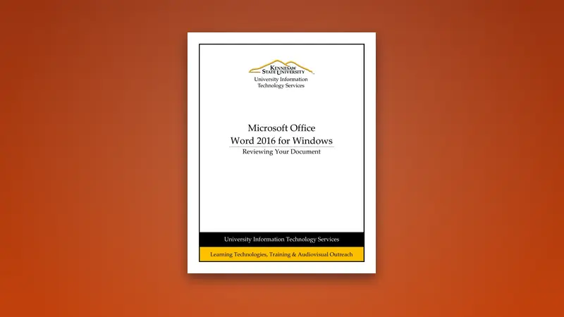 Word 2016 PDF - Reviewing your Document — PDF cover