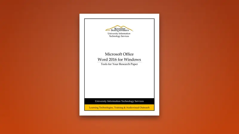 Word 2016 PDF - Tools for Your Research Paper — PDF cover