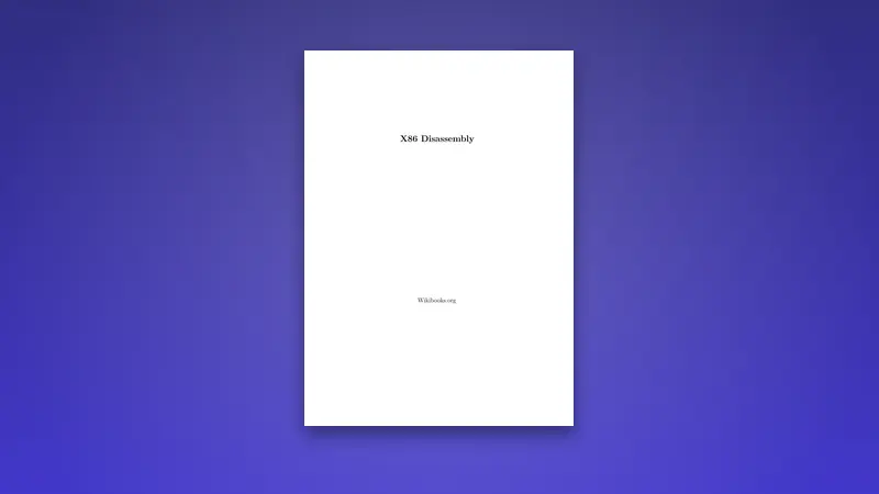 x86 Disassembly & Assembly Programming PDF Guide — PDF cover