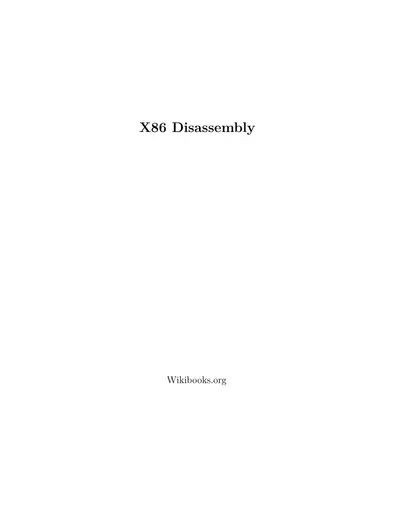 X86 Disassembly — free PDF cover