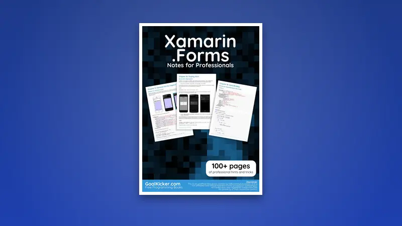 Xamarin.Forms PDF Notes for Professionals Book — PDF cover
